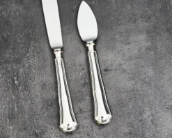 Posate formaggio argento 2 pezzi in stile barocchino usato ricondizionato Zanolli vintage