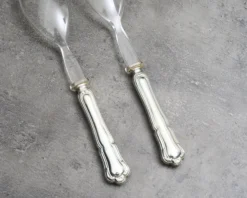 Posate insalata argento 2 pezzi in stile barocchino usato ricondizionato Zanolli vintage