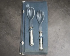 Posate insalata argento 2 pezzi in stile barocchino usato ricondizionato Zanolli vintage