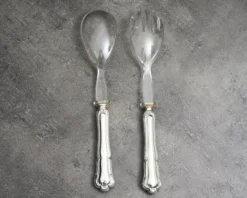 Posate insalata argento 2 pezzi in stile barocchino usato ricondizionato Zanolli vintage