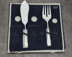 Posate servire pesce argento 2 pezzi in stile inglese usato ricondizionato Zanolli vintage
