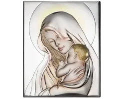 Quadro madonna con bambino argento pvd Selezione zanolli