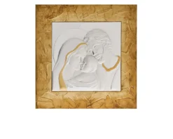 Quadro sacra famiglia argento pvd con cornice dorata Selezione zanolli