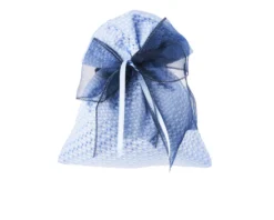 Sacchetto portaconfetti rombi azzurro e fiocco organza azzurro Selezione zanolli