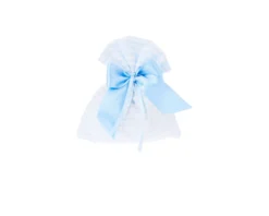 Sacchetto portaconfetti taffetà rigato con fiocco azzurro Selezione zanolli