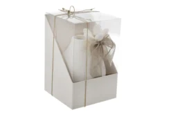 Scatola per bomboniera duo pelle bianco 11 x 11 x h16,5 Selezione zanolli