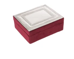 Scatola portagioie argento e velluto bordeaux Selezione zanolli