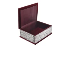 Scatola portagioie argento e velluto bordeaux Selezione zanolli