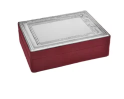 Scatola portagioie argento e velluto bordeaux Selezione zanolli