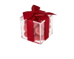 Scatolina in plexiglass con tenerezze rosse e nastro rosso Selezione zanolli