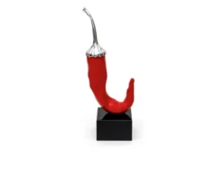 Scultura peperoncino rosso e argento Selezione zanolli