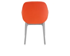 Sedia clap grigia con seduta arancio Kartell