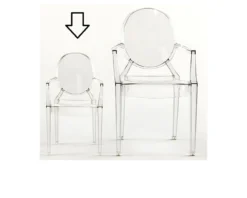 Sedia lou lou ghost trasparente con dinosauri Kartell