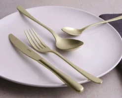 Servizio posate taste antique acciaio pvd champagne 36 pezzi monoblocco Sambonet