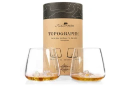 Set bicchieri whisky topographic grand canyon/matterhorn 2 pezzi Alaskan maker