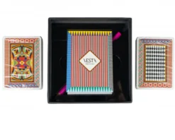Set carte da gioco con block notes e matita Vesta