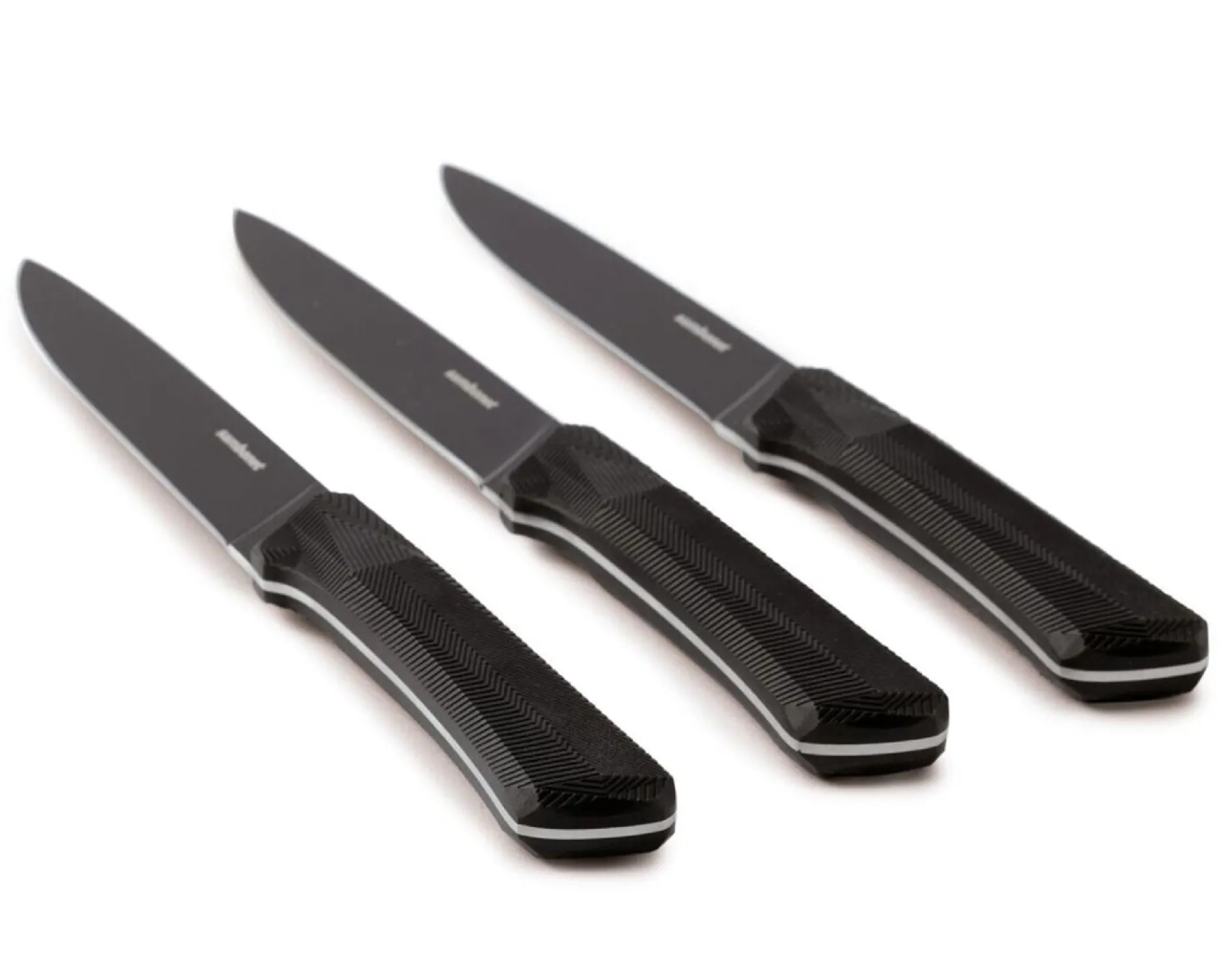 Set coltelli bistecca black edge acciaio 3 pezzi Sambonet