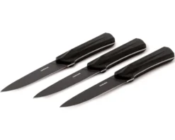 Set coltelli bistecca black edge acciaio 3 pezzi Sambonet
