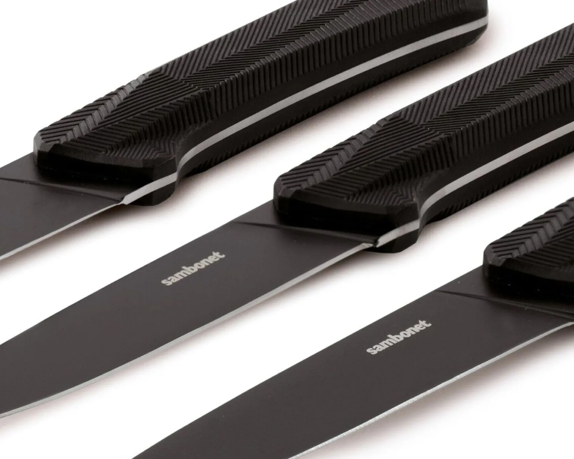 Set coltelli bistecca black edge acciaio 3 pezzi Sambonet