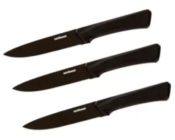Set coltelli bistecca black edge acciaio 3 pezzi Sambonet