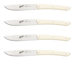 Set coltelli bistecca color acciaio crema 4 pezzi Berkel