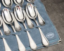Set cucchiai frutta argento 12 pezzi in stile inglese usato ricondizionato Zanolli vintage