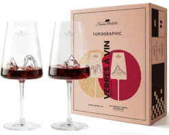 Set di calici vino topographic 2 pezzi grand canyon/matterhorn Alaskan maker