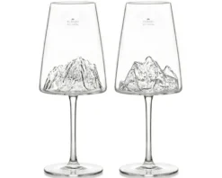 Set di calici vino topographic 2 pezzi monte bianco/everest Alaskan maker