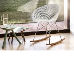 Set di 2 sedie a dondolo smatrik cristallo cromo Kartell