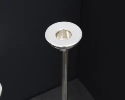 Set di tre candelieri monofiamma argento usato ricondizionato Zanolli vintage