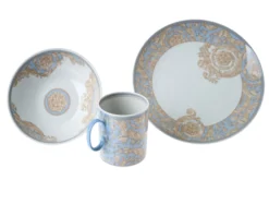 Set kids barocco blue porcellana 3 pezzi Versace