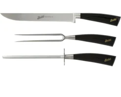Set 3 pezzi arrosto elegance acciaio con manico nero Berkel