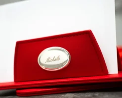 Set ufficio argento bilaminato 5 pezzi rosso Selezione zanolli