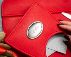 Set ufficio argento bilaminato 5 pezzi rosso Selezione zanolli