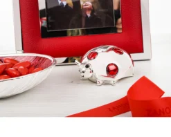 Soprammobile coccinella grande con smalto rosso e ciuffo portaconfetti Selezione zanolli