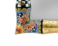 Specchio bamboo dipinto a mano Tom's drag