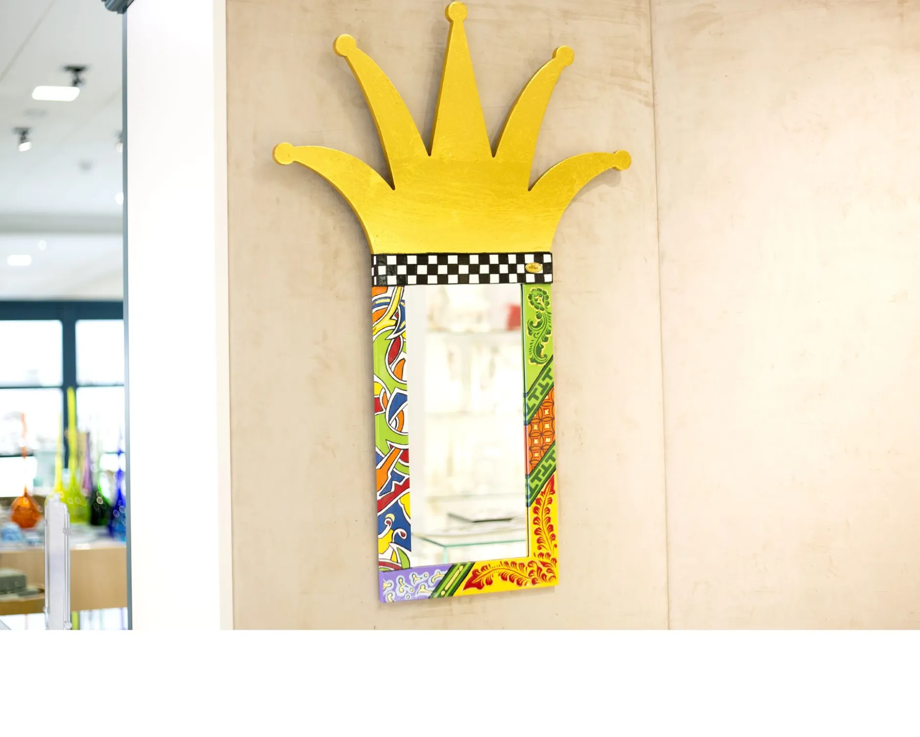 Specchio crown mirror dipinto a mano Tom's drag