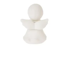 Statuina angioletto con cuore porcellana con cuore oro e luce led Selezione zanolli