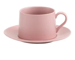 Tazza the con piattino levante porcellana rosa antico Zafferano