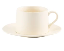 Tazza the con piattino levante porcellana avorio Zafferano