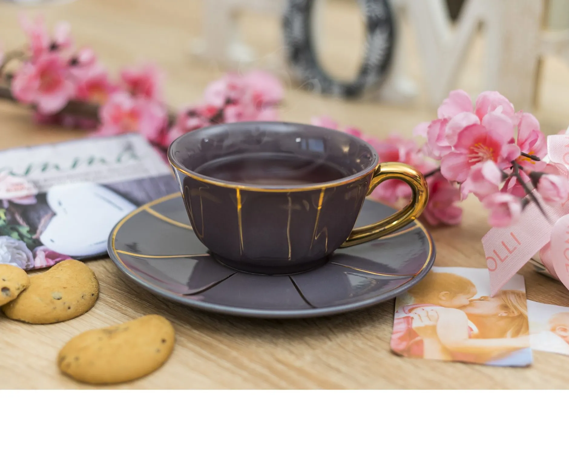 Tazza the la tavola scomposta porcellana con piatto Bitossi home