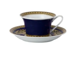 Tazza the medusa blue porcellana con piattino Versace