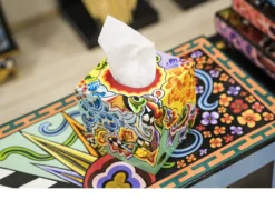 Tissue box square dipinto a mano Tom's drag