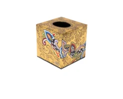 Tissue box square gold dipinto a mano Tom's drag