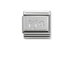 Toro composable acciaio argento 925 e zirconi Nomination