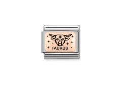 Toro composable acciaio oro rosa 375 e smalto nero Nomination
