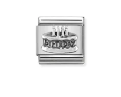 Torta birthday composable acciaio e argento Nomination