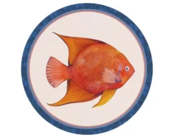 Tovaglietta rigida tonda pesce angelo regina avorio L'oca nera