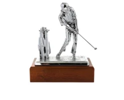 Trofeo il golfista in resina con base in legno Selezione zanolli