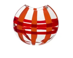 Vaso eclissi vetro di murano arancio rosso Carlo moretti